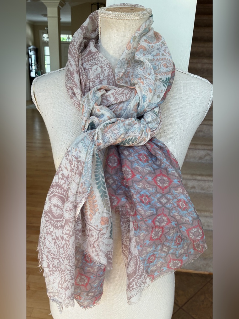 Marcus Adler New York Bohemian Floral &  Paisley & Floral Lightweight Scarf